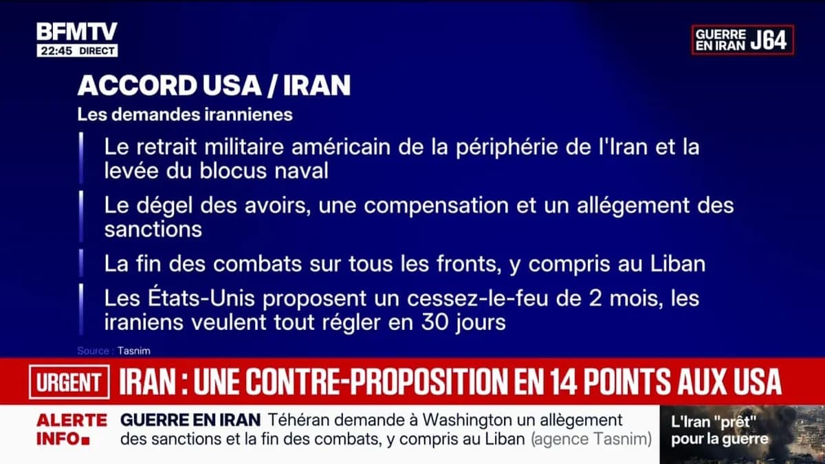 Moyen-Orient : Washington propose une trêve de deux mois à l'Iran, réponse iranienne en 30 jours en 2026