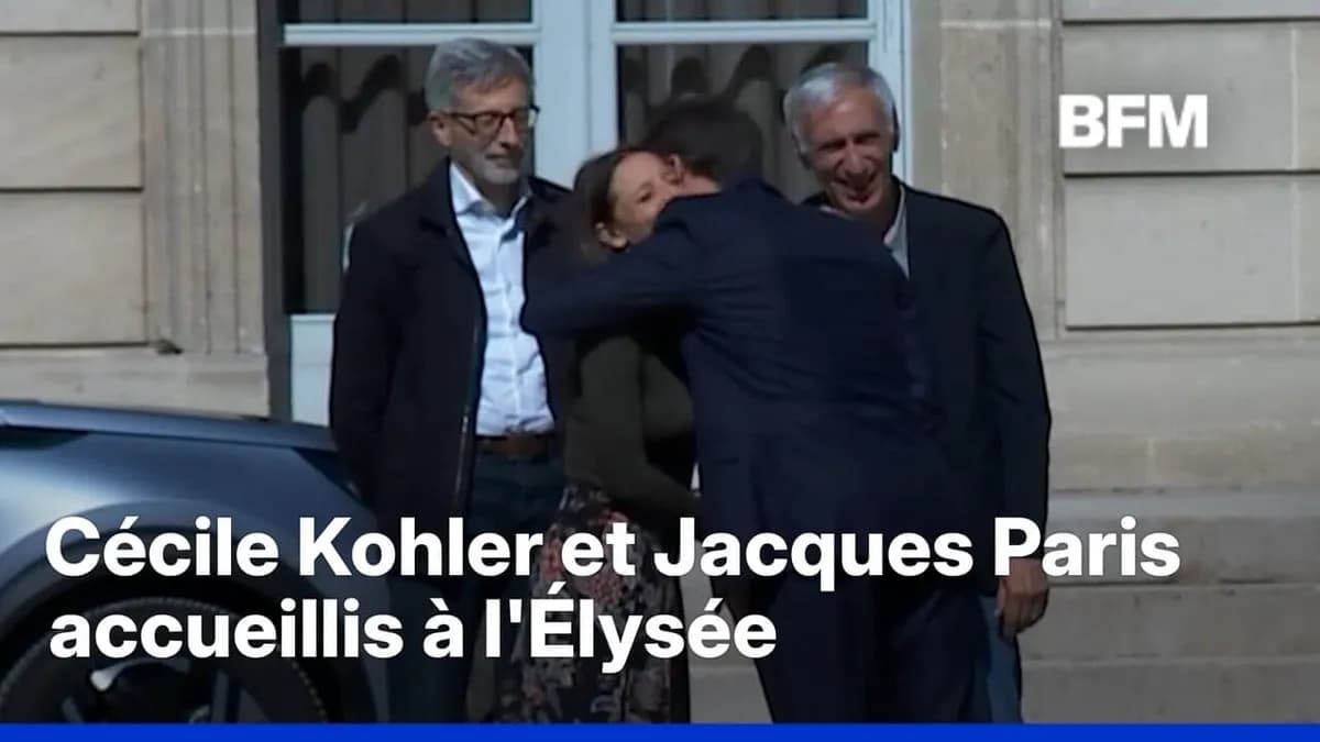 Cécile Kohler et Jacques Paris reçus à l'Élysée après leur retour en France
