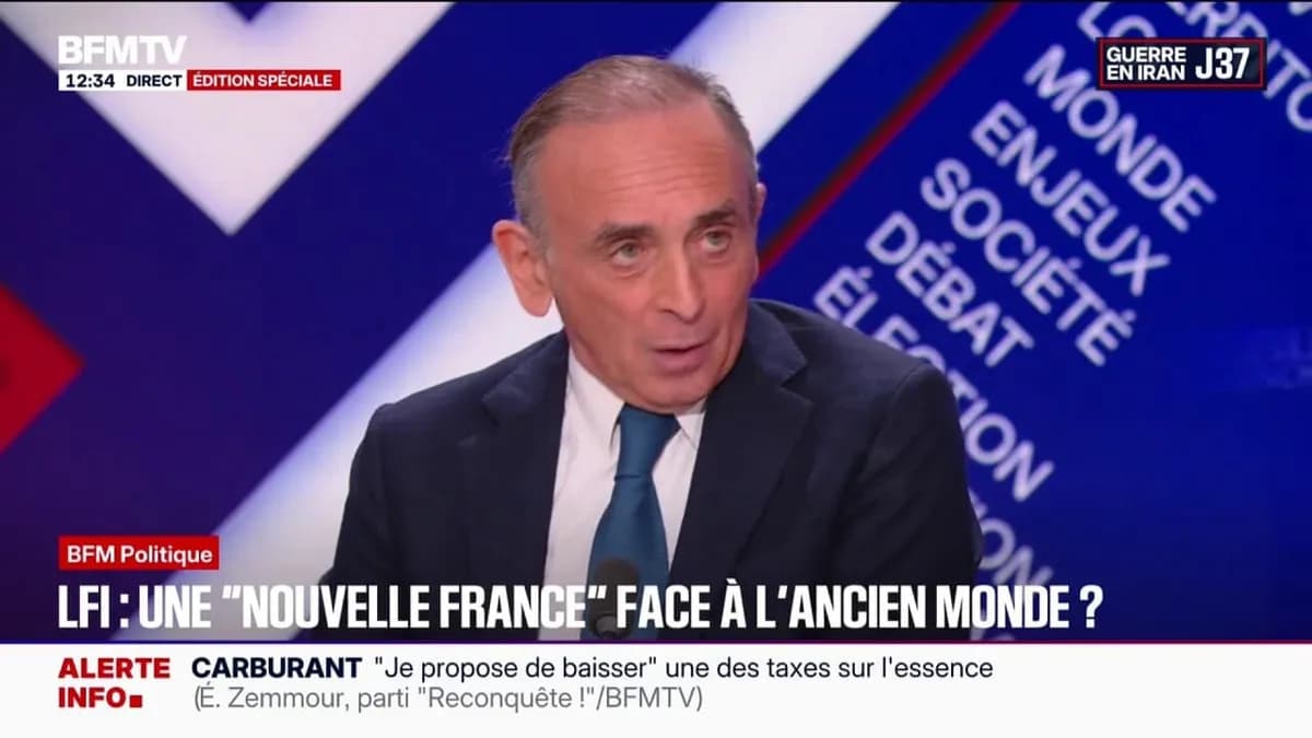 Éric Zemmour critique l'expression de Jean-Luc Mélenchon sur les « générations »